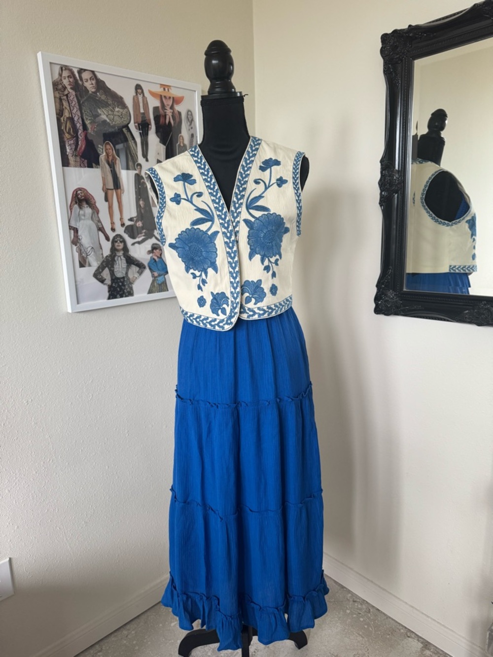 Love Tree Royal Blue Crochet Bodice Maxi Dress - Picture 5 of 5
